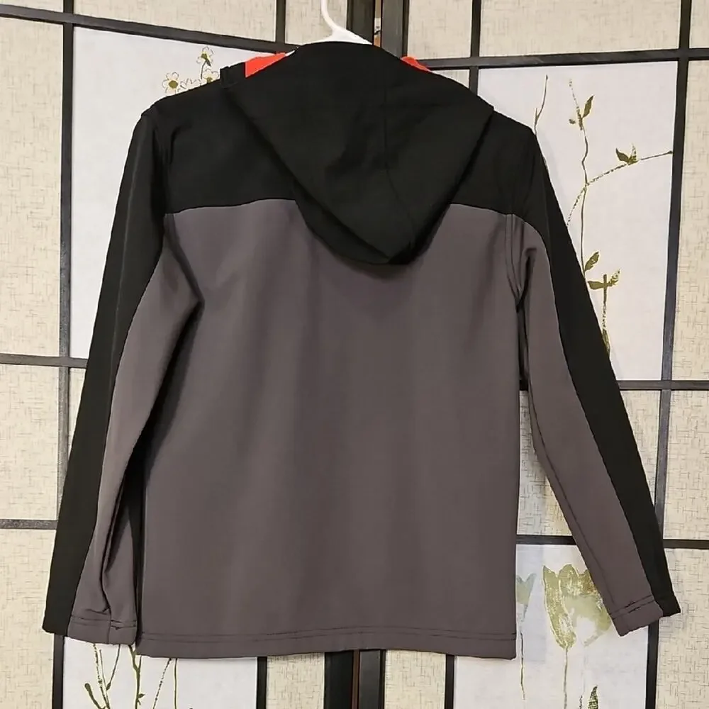 Champion Black and Gray Sporty Raincoat with Hood